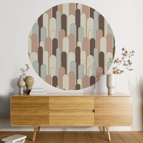 Papier peint rond / cercle - Motif Arches design - 419