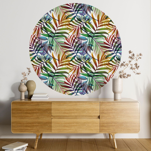 Papier peint rond / cercle - Motif Botanique - 017