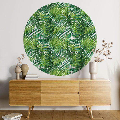 Papier peint rond / cercle - Motif botanique - 025