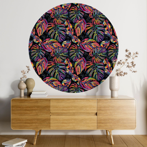 Papier peint rond / cercle - Motif botanique - 045