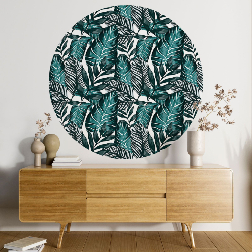 Papier peint rond / cercle - Motif botanique - 090