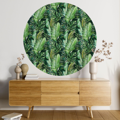 Papier peint rond / cercle - Motif botanique - 091