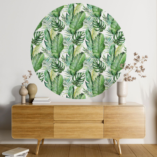 Papier peint rond / cercle - Motif botanique - 092