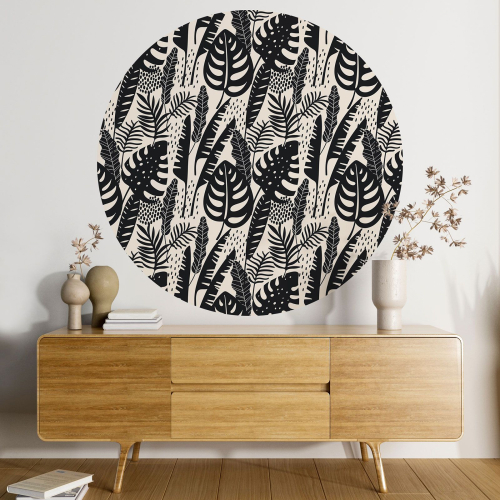 Papier peint rond / cercle - Motif botanique - 126