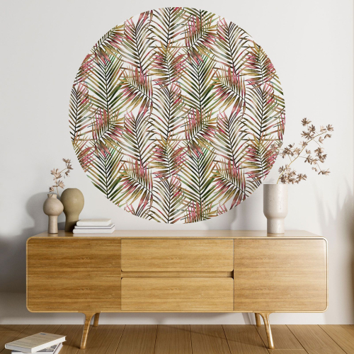 Papier peint rond / cercle - Motif botanique - 132