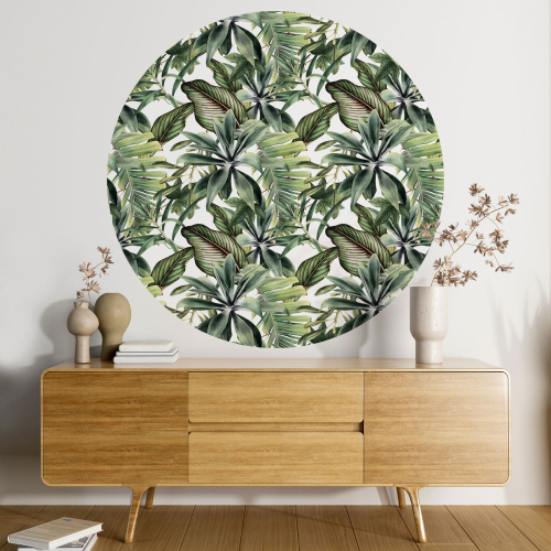 Papier peint rond / cercle - Motif botanique - 154