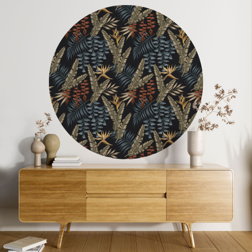 Papier peint rond / cercle - Motif botanique - 183