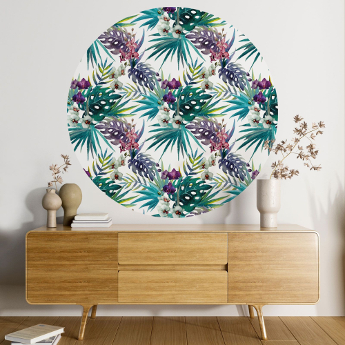 Papier peint rond / cercle - Motif Botanique