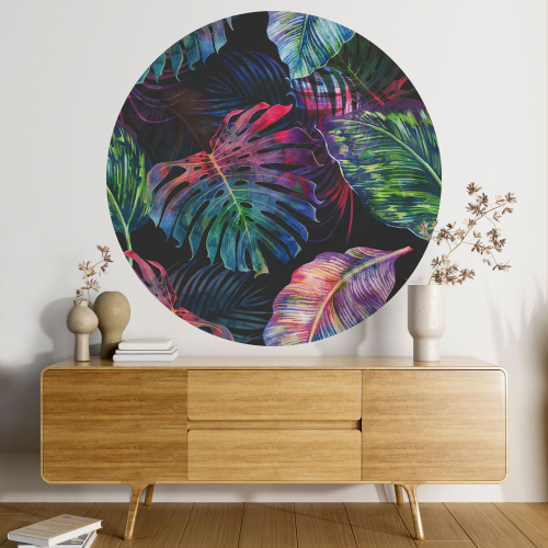 Papier peint rond / cercle - Motif botanique