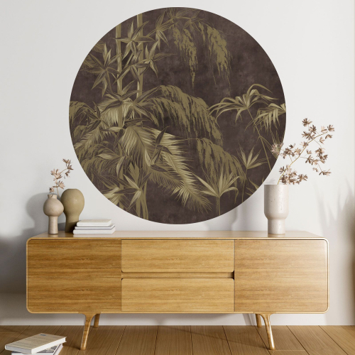 Papier peint rond / cercle - Motif botanique