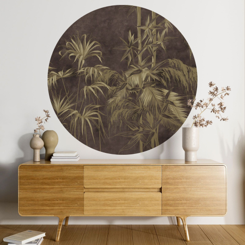Papier peint rond / cercle - Motif botanique