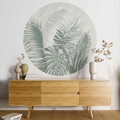 Papier peint rond / cercle - Motif botanique