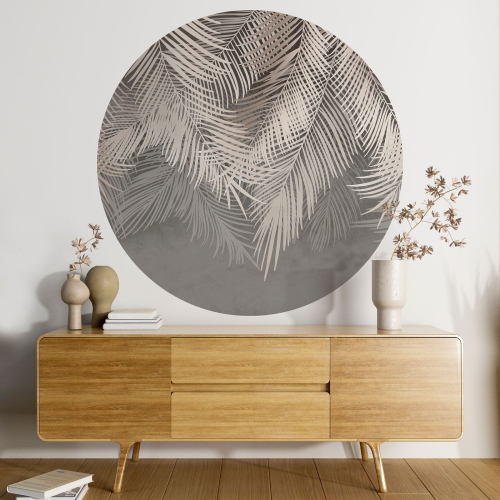 Papier peint rond / cercle - Motif botanique