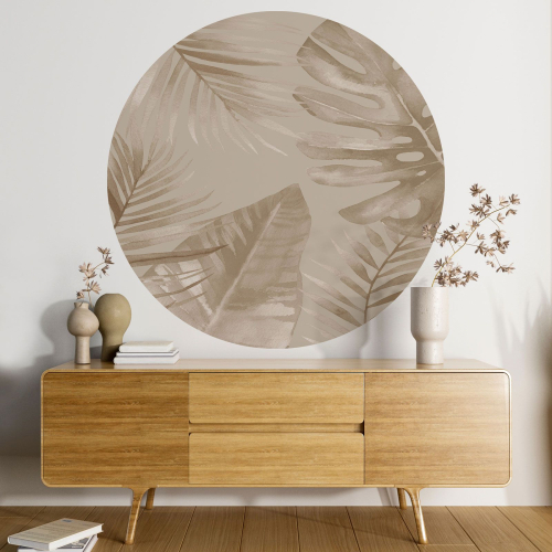 Papier peint rond / cercle - Motif botanique