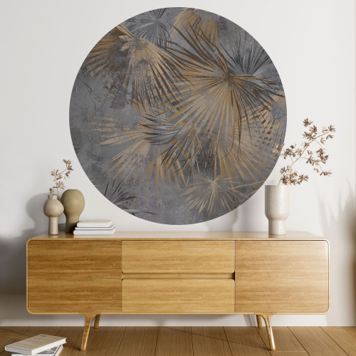 Papier peint rond / cercle - Motif botanique