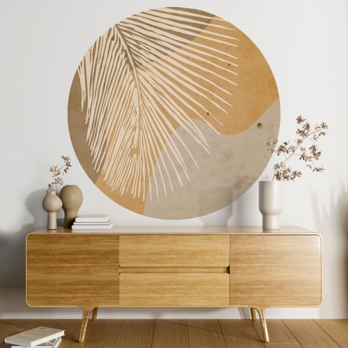 Papier peint rond / cercle - Motif botanique