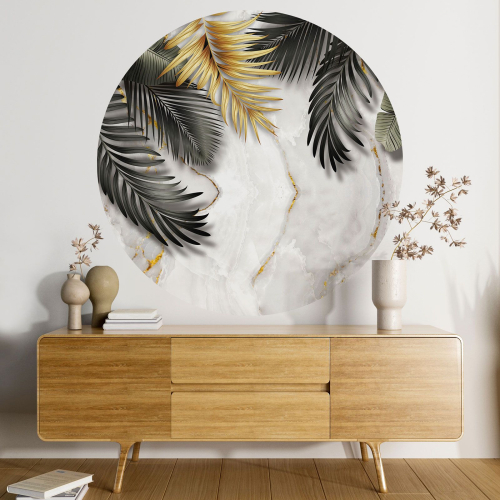 Papier peint rond / cercle - Motif botanique