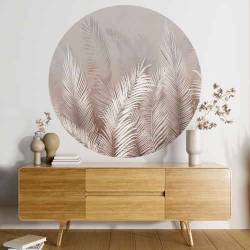 Papier peint rond / cercle - Motif botanique