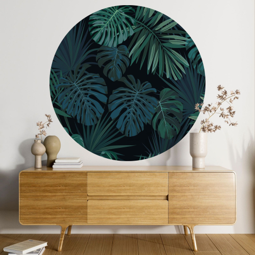Papier peint rond / cercle - Motif botanique