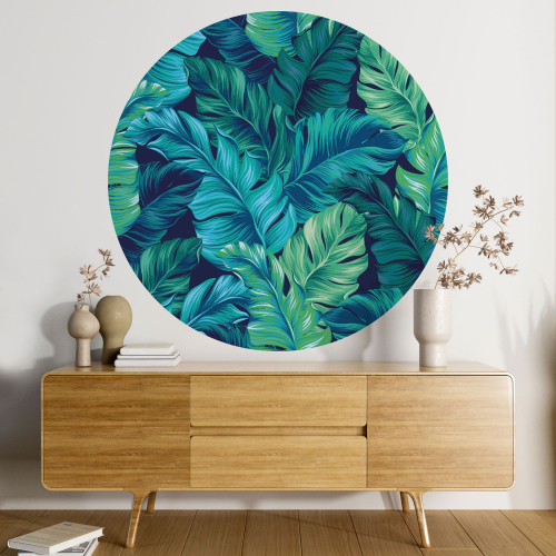Papier peint rond / cercle -  Motif botanique