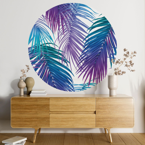 Papier peint rond / cercle - Motif botanique