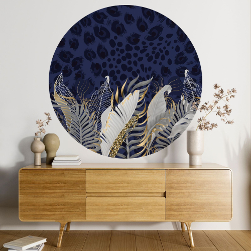 Papier peint rond / cercle - Motif botanique