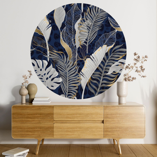 Papier peint rond / cercle - Motif botanique