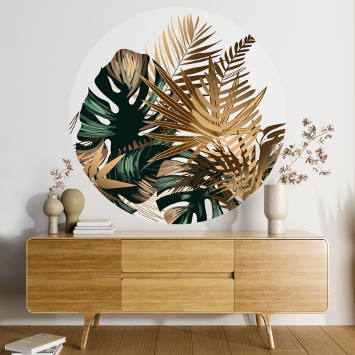 Papier peint rond / cercle - Motif botanique