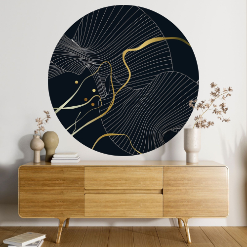 Papier peint rond / cercle - Motif botanique