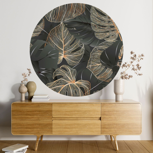 Papier peint rond / cercle - Motif botanique