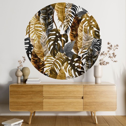 Papier peint rond / cercle - Motif botanique
