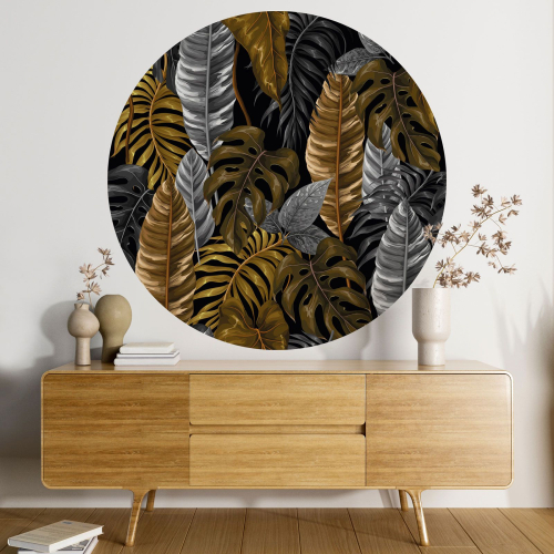 Papier peint rond / cercle - Motif botanique