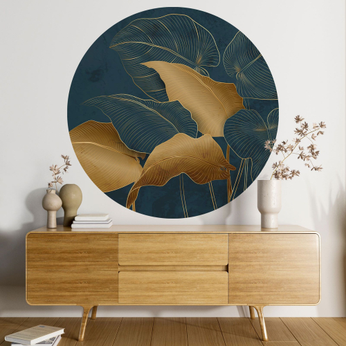 Papier peint rond / cercle - Motif botanique