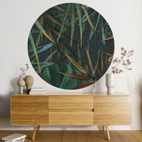 Papier peint rond / cercle - Motif botanique