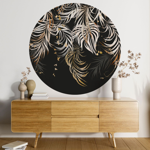 Papier peint rond / cercle - Motif botanique