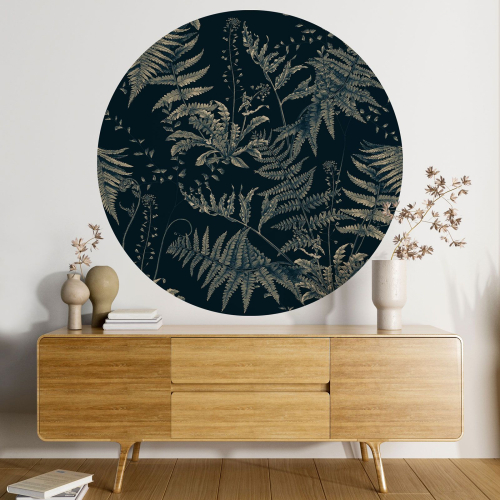 Papier peint rond / cercle - Motif botanique