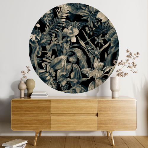 Papier peint rond / cercle - Motif botanique