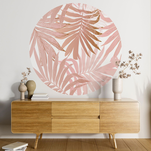 Papier peint rond / cercle - Motif botanique