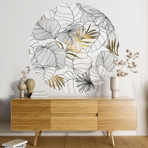 Papier peint rond / cercle - Motif botanique