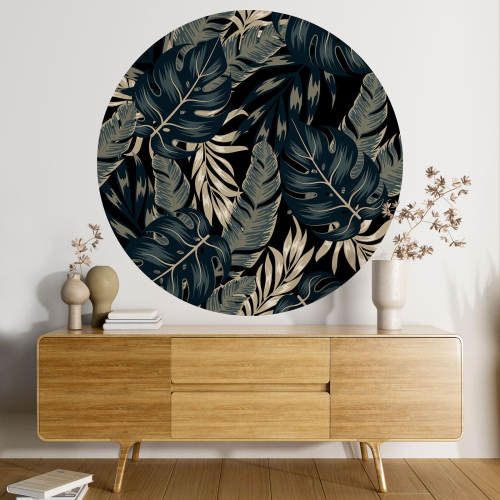 Papier peint rond / cercle - Motif botanique