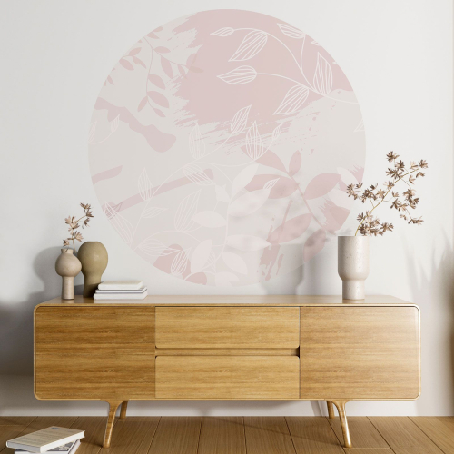 Papier peint rond / cercle - Motif botanique