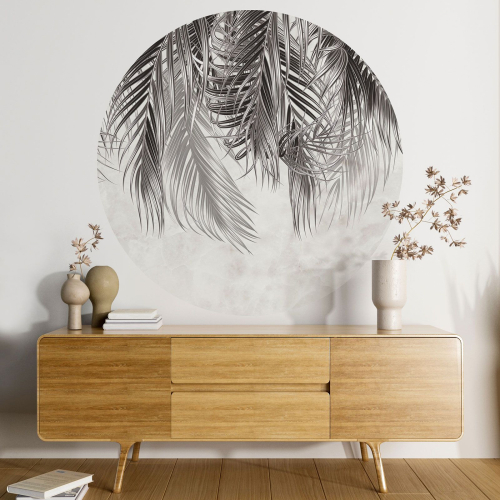 Papier peint rond / cercle - Motif botanique