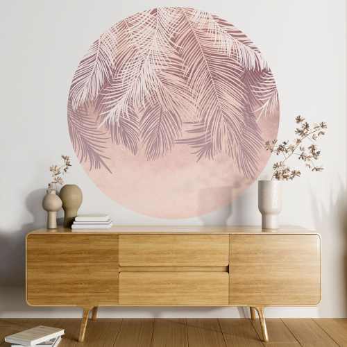 Papier peint rond / cercle - Motif botanique