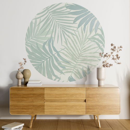 Papier peint rond / cercle - Motif botanique