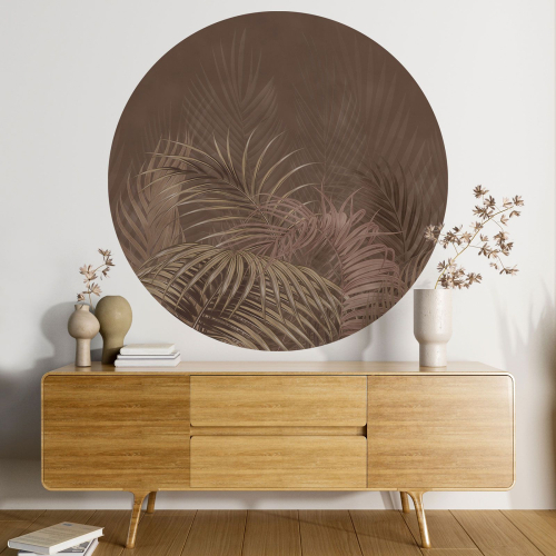 Papier peint rond / cercle - Motif botanique