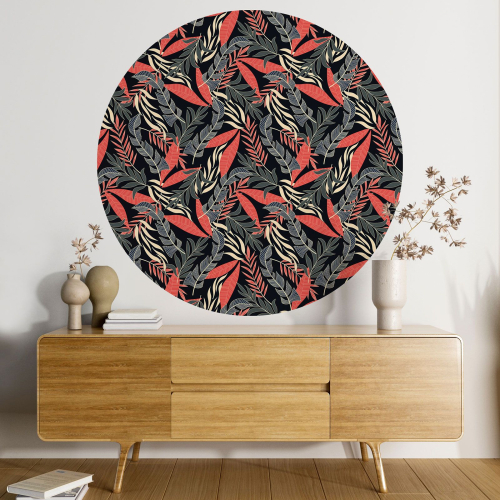 Papier peint rond / cercle - Motif botanique - 213