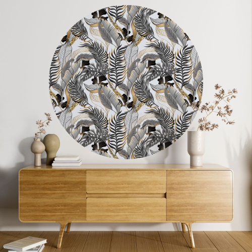 Papier peint rond / cercle - Motif botanique - 222
