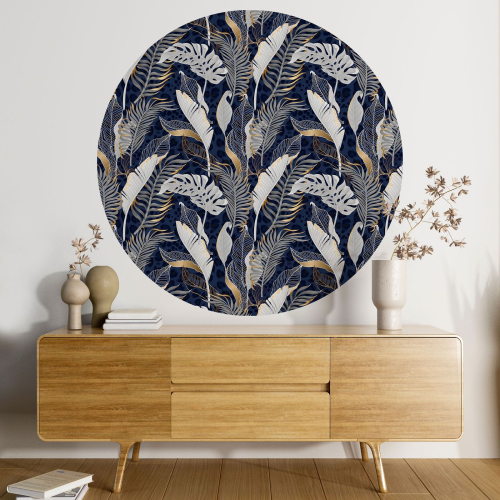 Papier peint rond / cercle - Motif botanique - 223