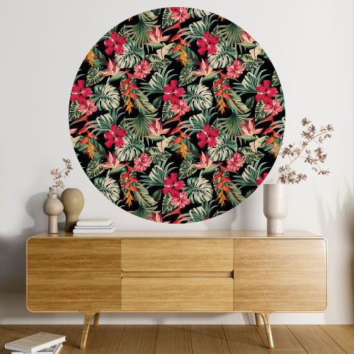 Papier peint rond / cercle - Motif botanique - 236