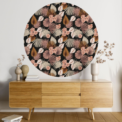 Papier peint rond / cercle - Motif botanique - 246